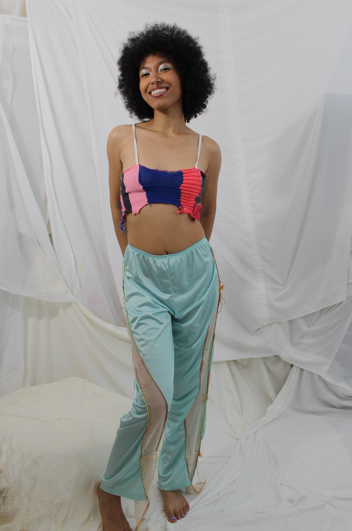 Upcycled Silky Satin Pants