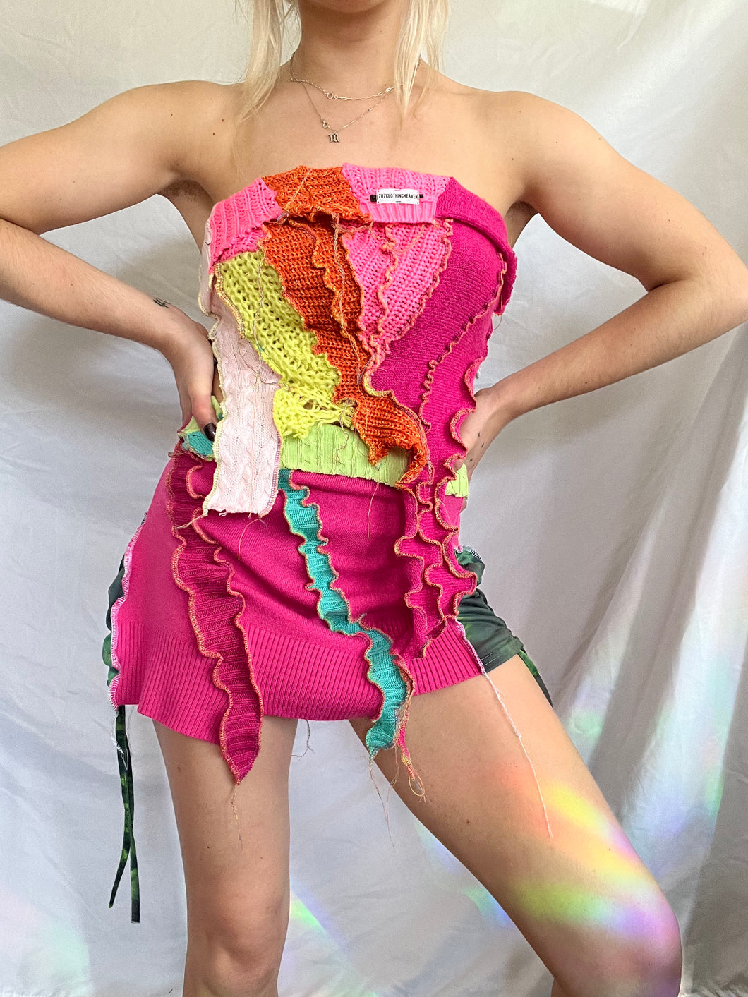 Colorful Knit Mini Skirt